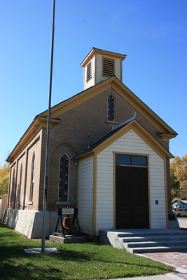 Oldest Protestant Church in Utah. Now a Museum. — Click on Bell!--Click on small Plaque by door!