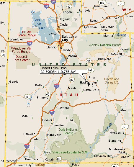 Desert Lake, Utah Map