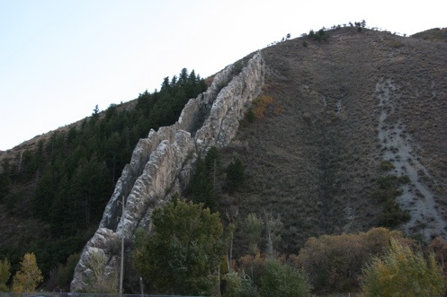 The two reefs are 40' high limestone layers — 20' apart and several hundred feet in length.