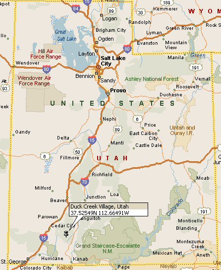 Duck Creek Village Utah Map
