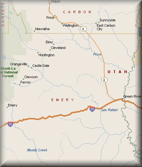 Emery County Utah Map