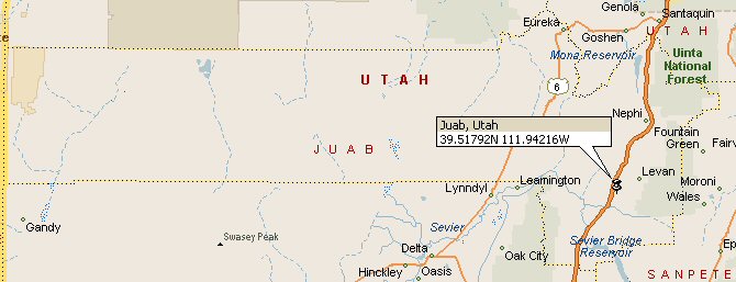 Juab, Utah Map