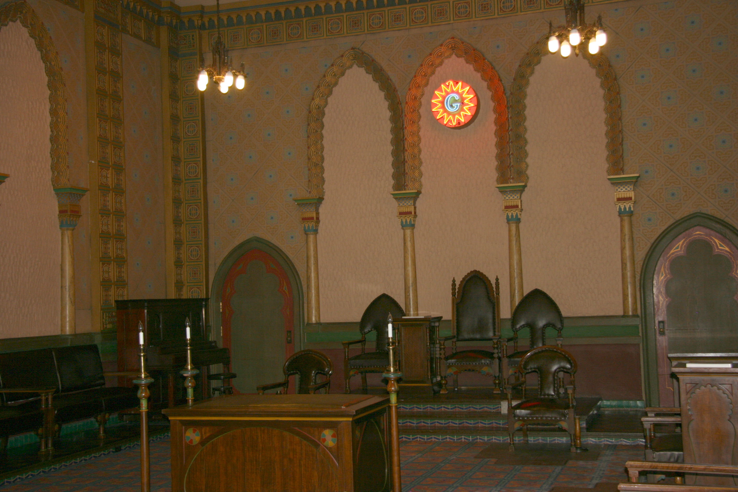 The Masonic Temple, Utah — The Moorish Room. — This room is decorated after the Moorish style with brilliant tints.