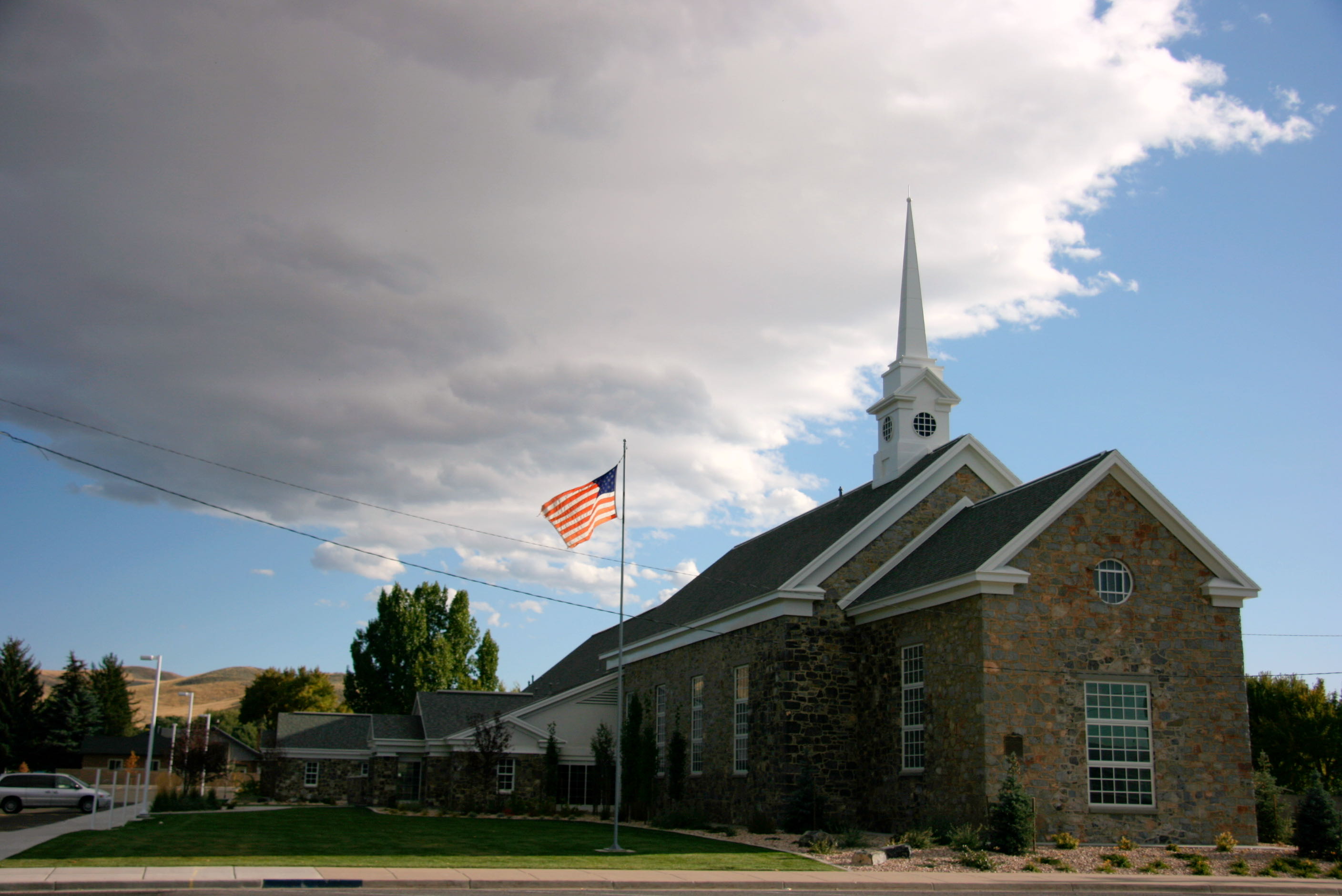 Morgan LDS Tabernacle — Old rock chapel originally dedicated in 1882, has been dedicated five times.
