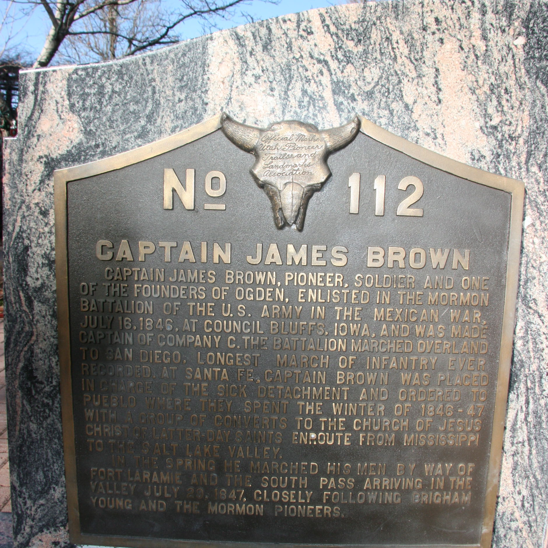 Catain James Brown — Pioneer, Soldier, Ogden Founder