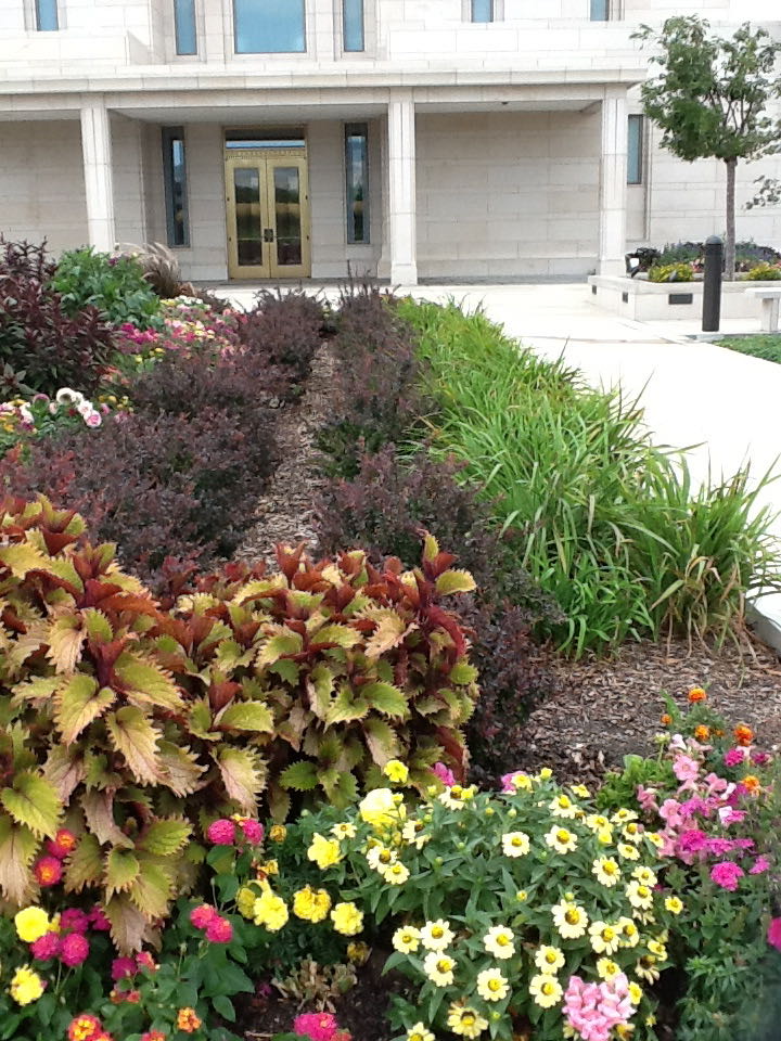 Oquirrh Mountain LDS Temple, Utah — Facing Northwest (Beautifully flowers adorn the grounds.) — 11022 S 4000 W, South Jordan, UT