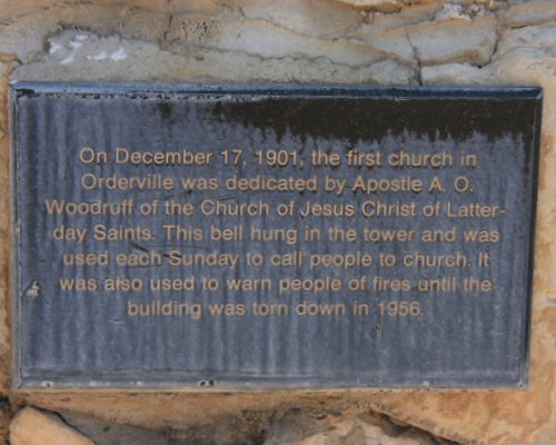 Old Rock Schoolhouse bell used to warn of fires. — Also called people to church on Sundays.