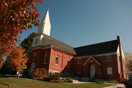 Old LDS Church built in 1890. — See Marquee — Now the Heritage Community Theatre