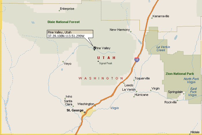 Pine Valley, Utah Map 2