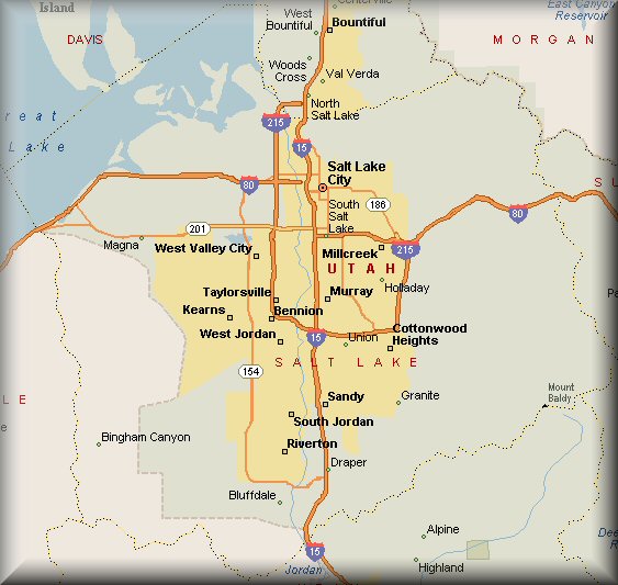 Salt Lake County Lines Salt Lake County, Utah Map