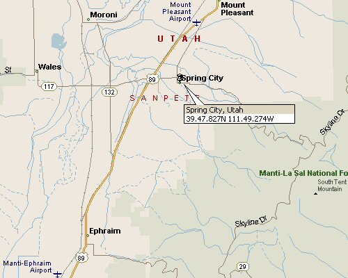 Spring City Utah Map 1