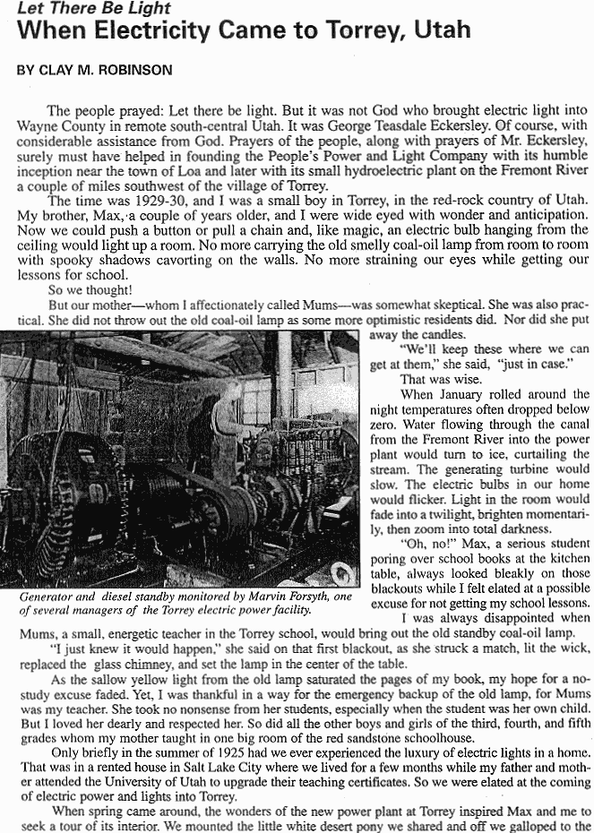 History of Torrey, Utah — page 1