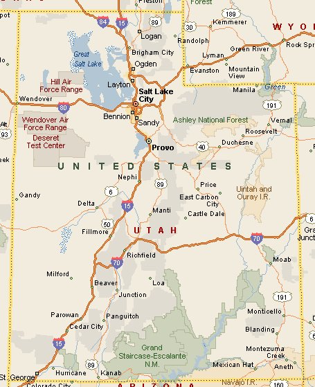 Map Of Utah Cities State Of Utah Map